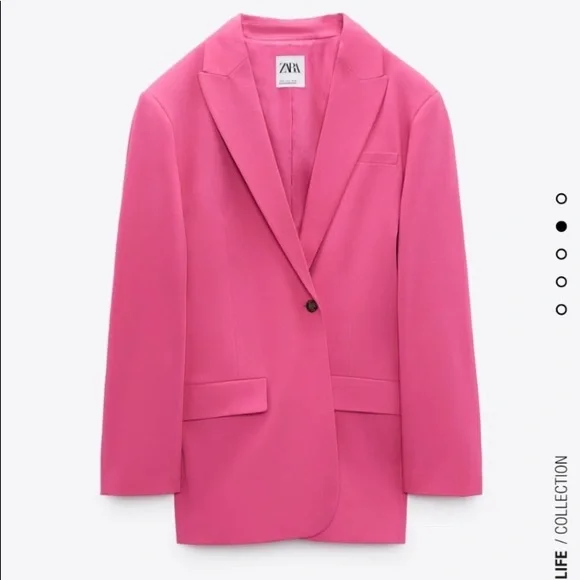 ZARA Oversized Blazer Pink Size Xs, Small - Picture 14 of 16